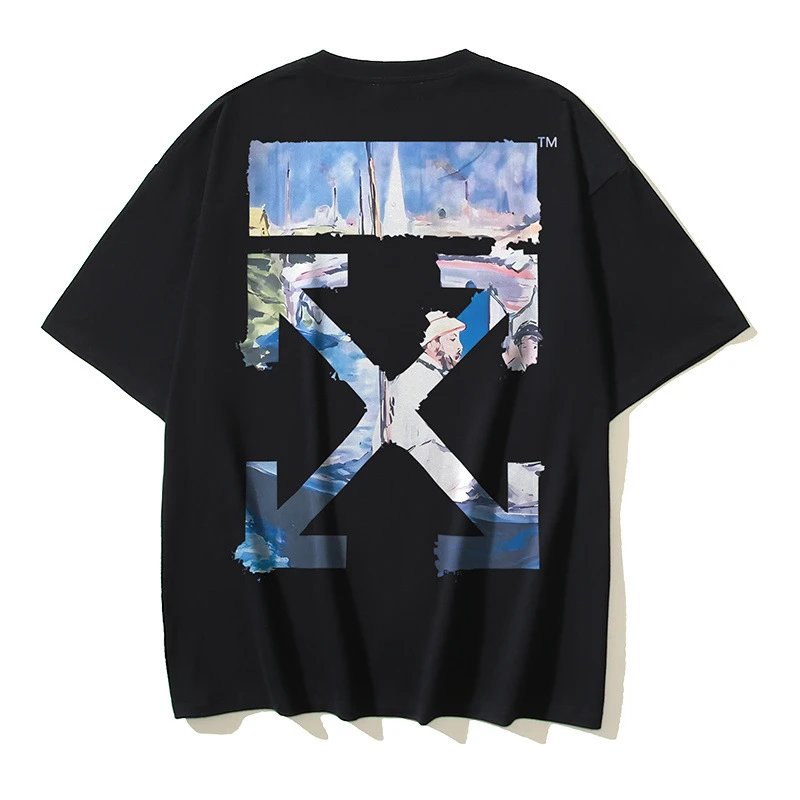 Off-White T-Shirts Short-Sleeve Logo Graphic T-Shirt — 170 black