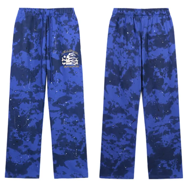 Ellis Sports Tie-Dye Splatter Print Sweatpants Blue - 1