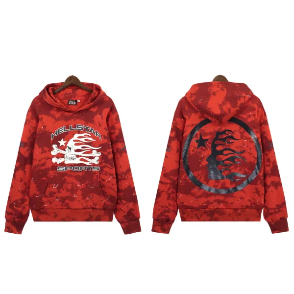 Hellstar Sports Tie-Dye Flame Skull Hoodie - 1