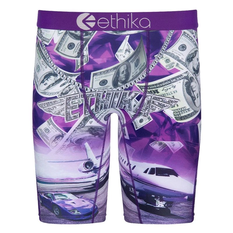 Ethika Underwear Printed Boxer Briefs — Purple Gold