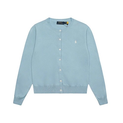 Polo Ralph Lauren Knitwear DS012 cable-knit crewneck sweater with embroidered pony logo — 010 Light blue