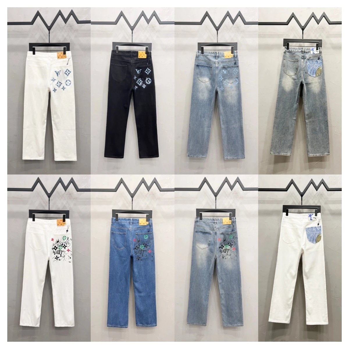 Louis Vuitton Monogram jeans.