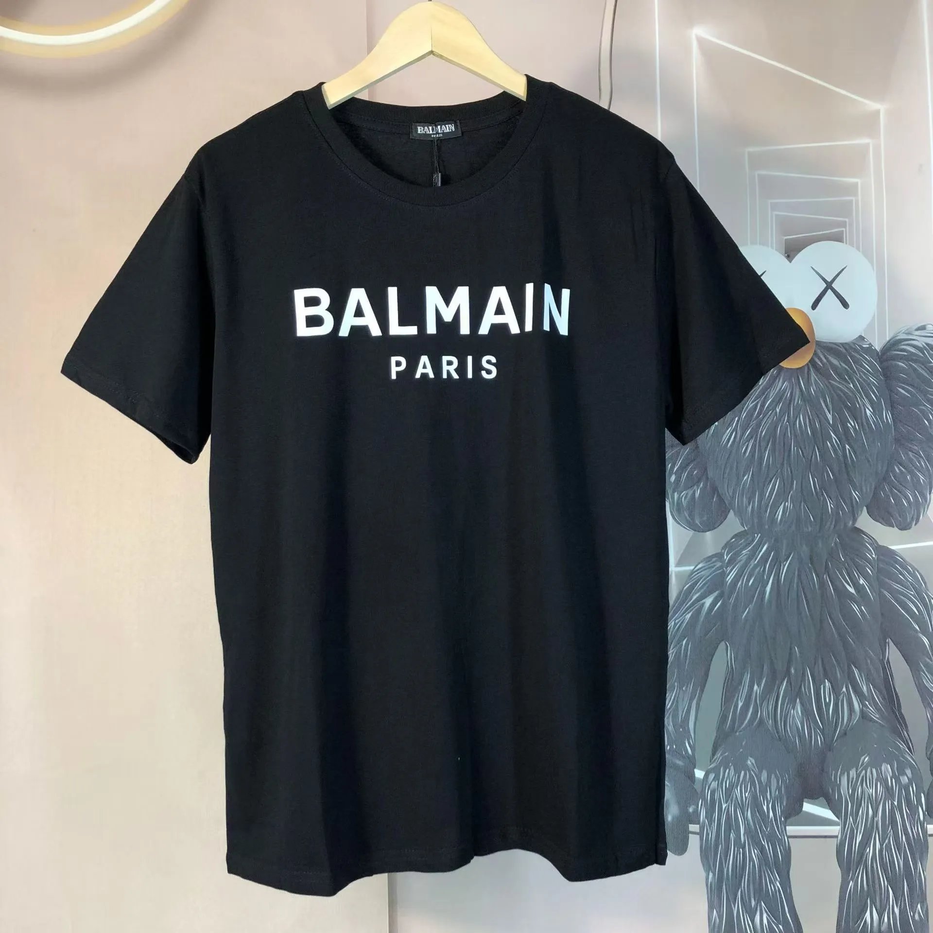Balmain T-Shirts Short-Sleeve Logo Print — 36