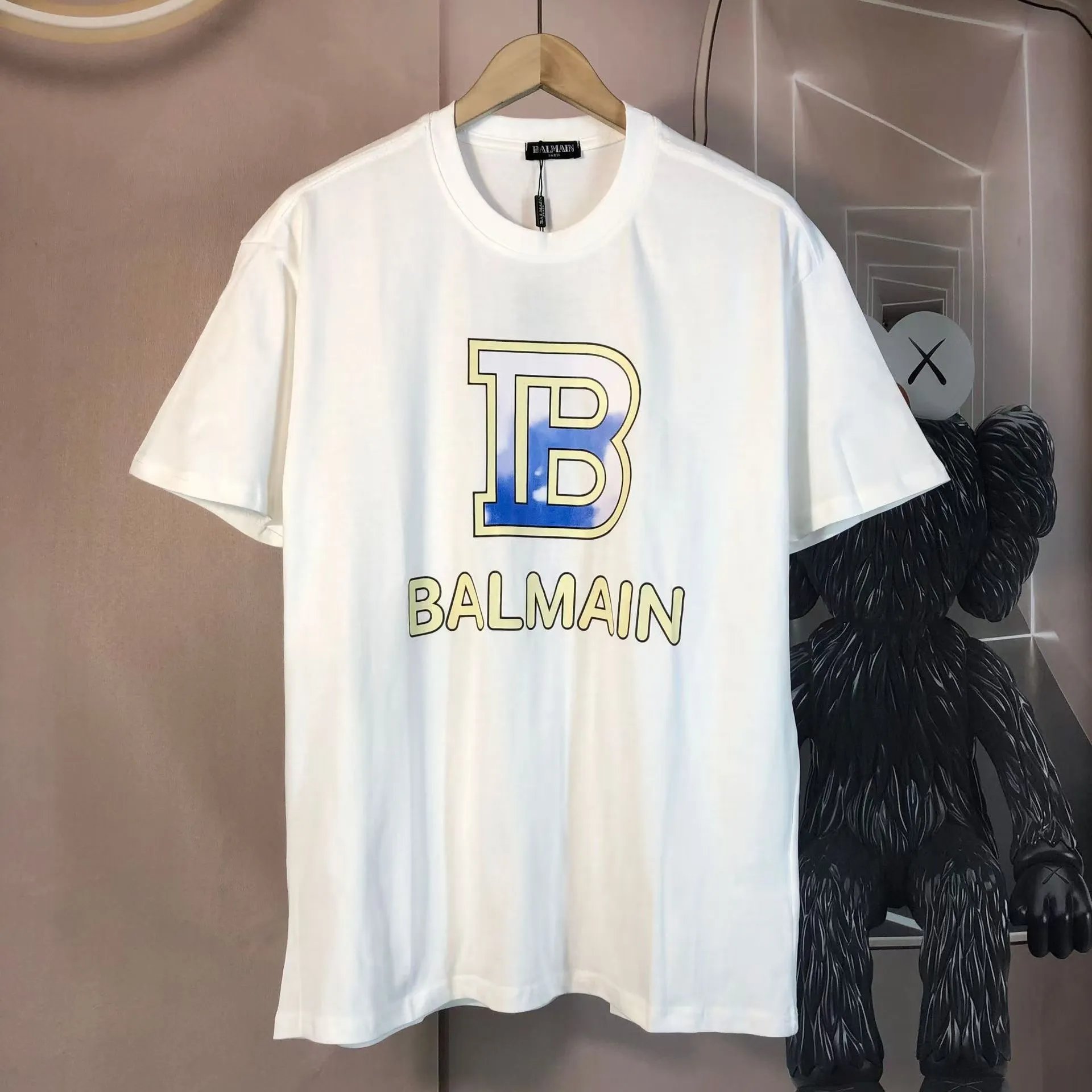 Balmain T-Shirts Short-Sleeve Logo Print — 35