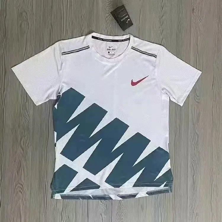 Nike T-Shirts Short-Sleeve Ankle Skeleton Graphic T-Shirt — Fishbone white and blue short sleeves