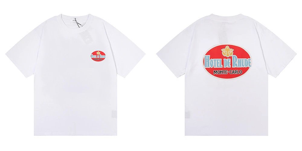 Rhude T-Shirts Graphic Print — 5021 white