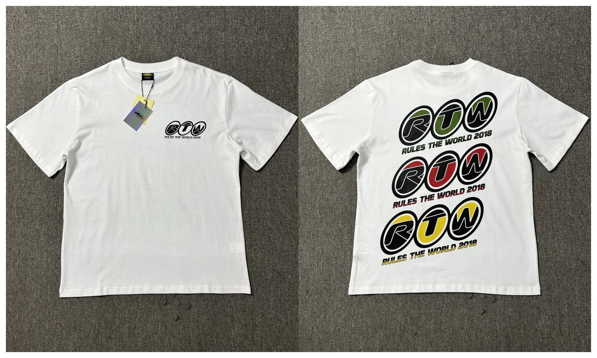 Corteiz T-Shirts Short-Sleeve Script Logo T-Shirt — 3131 white