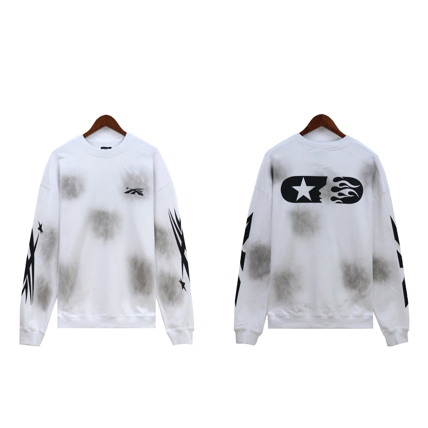 Hellstar Hoodies & Sweatshirts Graphic quarter-zip sweatshirt — 7545 Washed white