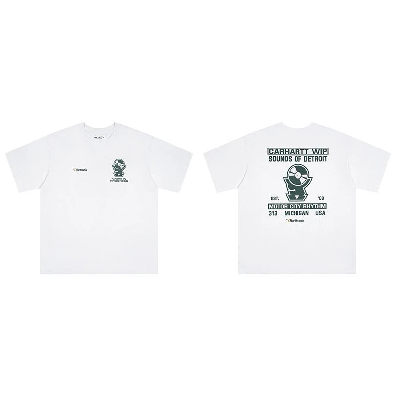 Carhartt T-Shirts Short-Sleeve Crew Neck Graphic Logo T-Shirt — 202 White