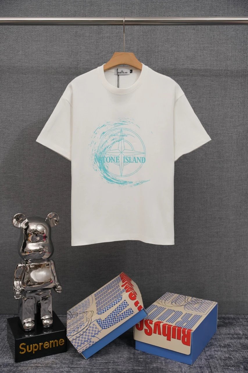 Stone Island T-Shirts Compass Graphic Short-Sleeve T-Shirt — SD 35 white