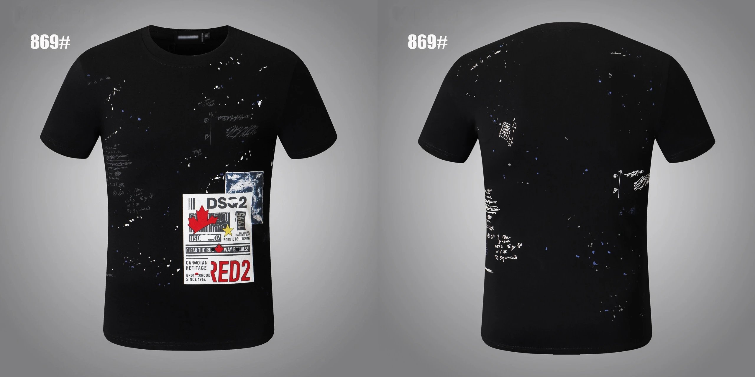 Dsquared2 T-Shirts Graphic Print — DT 869 black