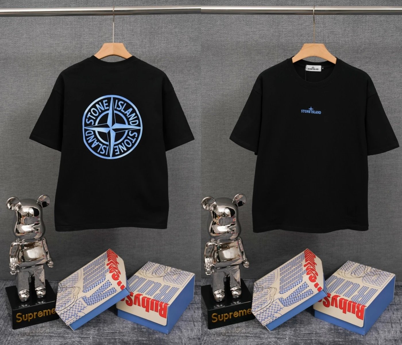 Stone Island T-Shirts Compass Graphic Short-Sleeve T-Shirt — SD 09 Black