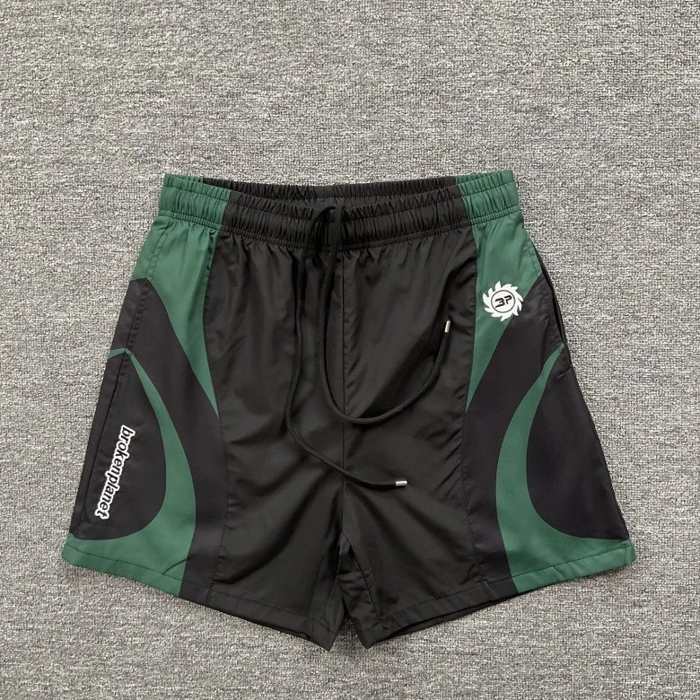 Broken Planet Shorts Drawstring athletic — 8320 black and green