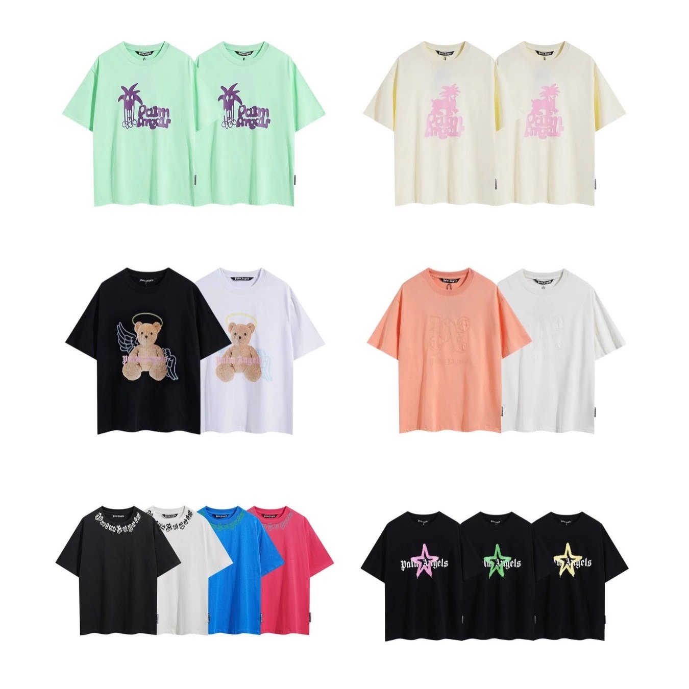 Palm Angels Multi-Color Graphic T-Shirts