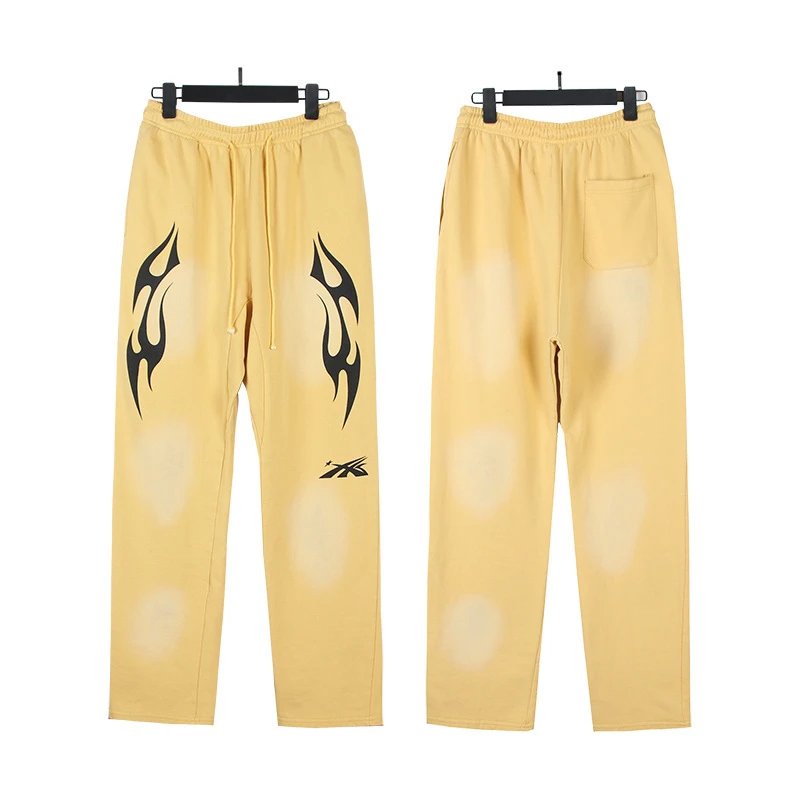 Asics Flame Print Sweatpants Yellow