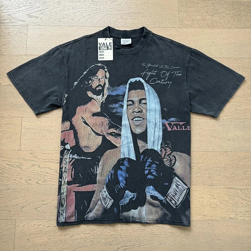 Vale Lives T-Shirts Washed graphic short-sleeve T-shirt — 8128 Washed black