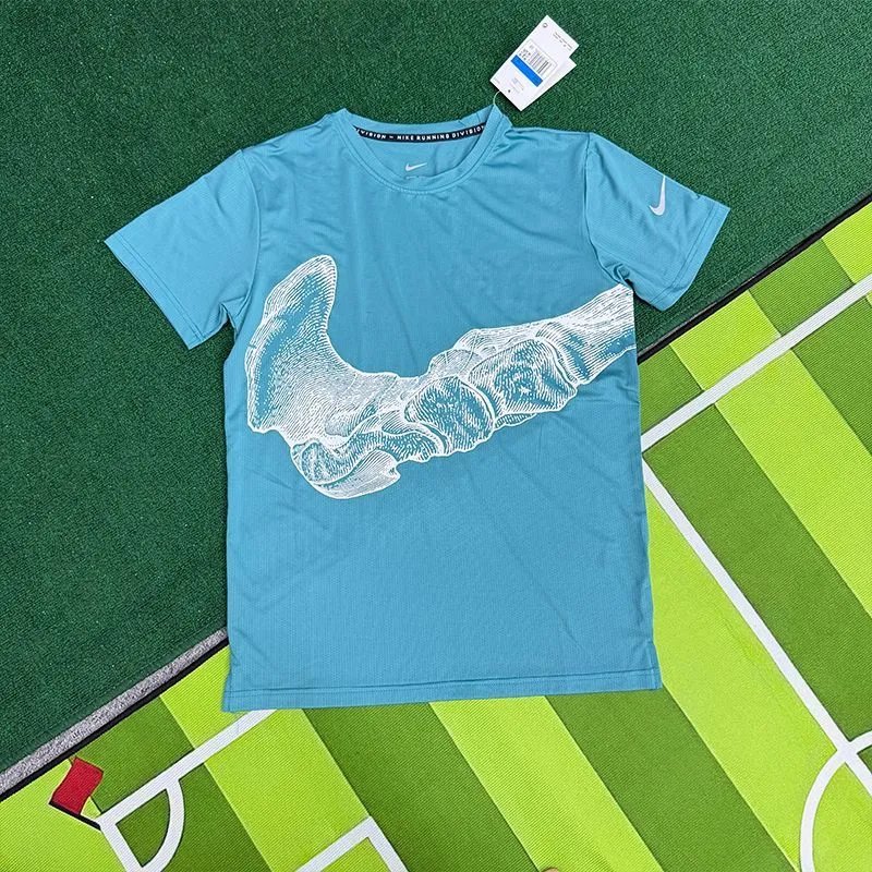 Nike T-Shirts Short-Sleeve Ankle Skeleton Graphic T-Shirt — Blue short-sleeved skeleton