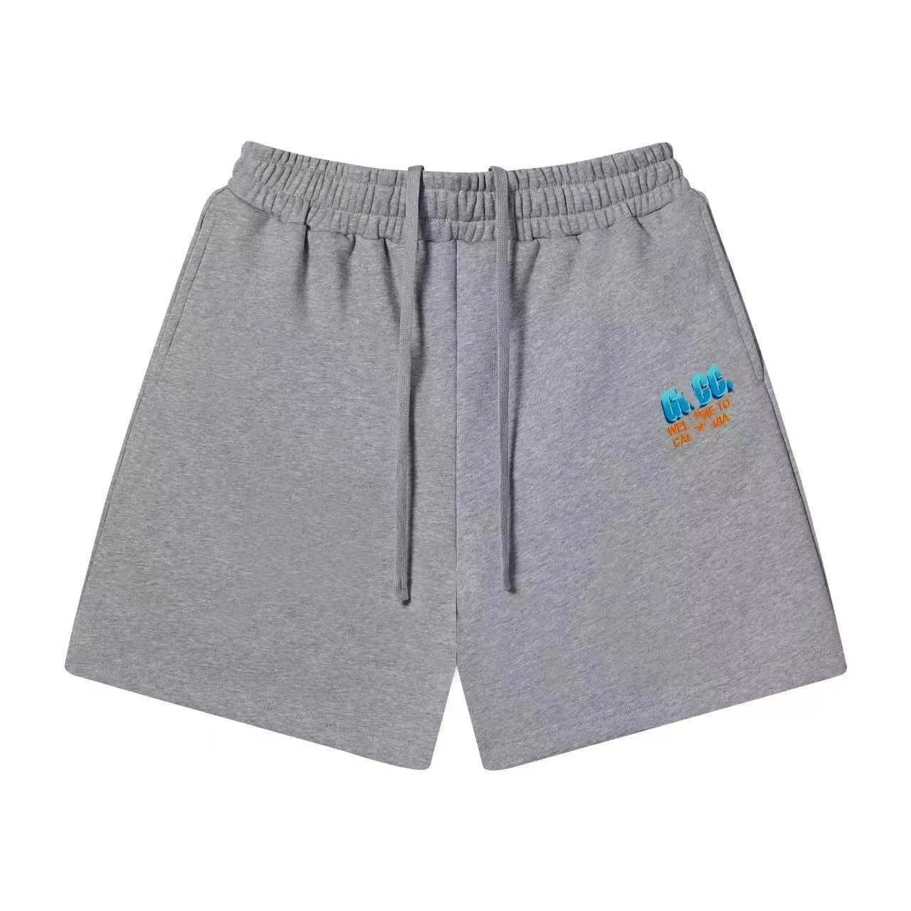 Unbranded Shorts Elastic-waist drawstring with graphic logo print — 31 Heather gray