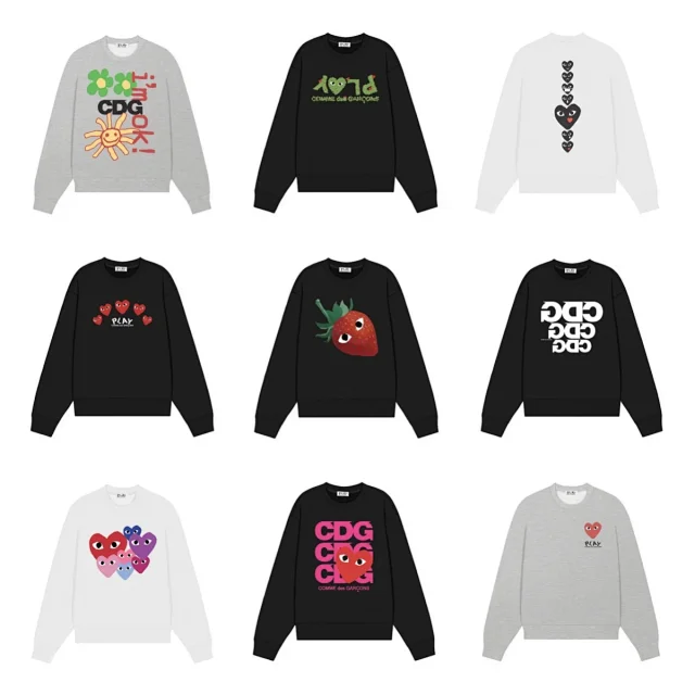 Comme des Garçons Hoodies & Sweatshirts PLAY heart graphic crewneck sweatshirt product detail image 1