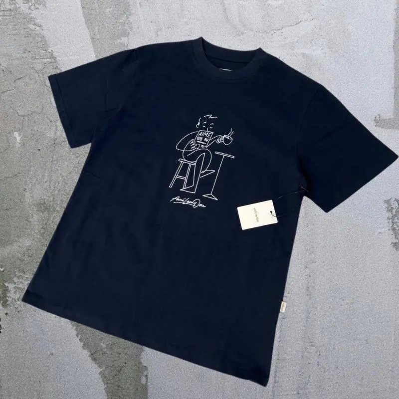 Aimé Leon Dore T-Shirts Short-sleeve logo graphic T-shirt — Royal Blue Boy Hand-Painted A02