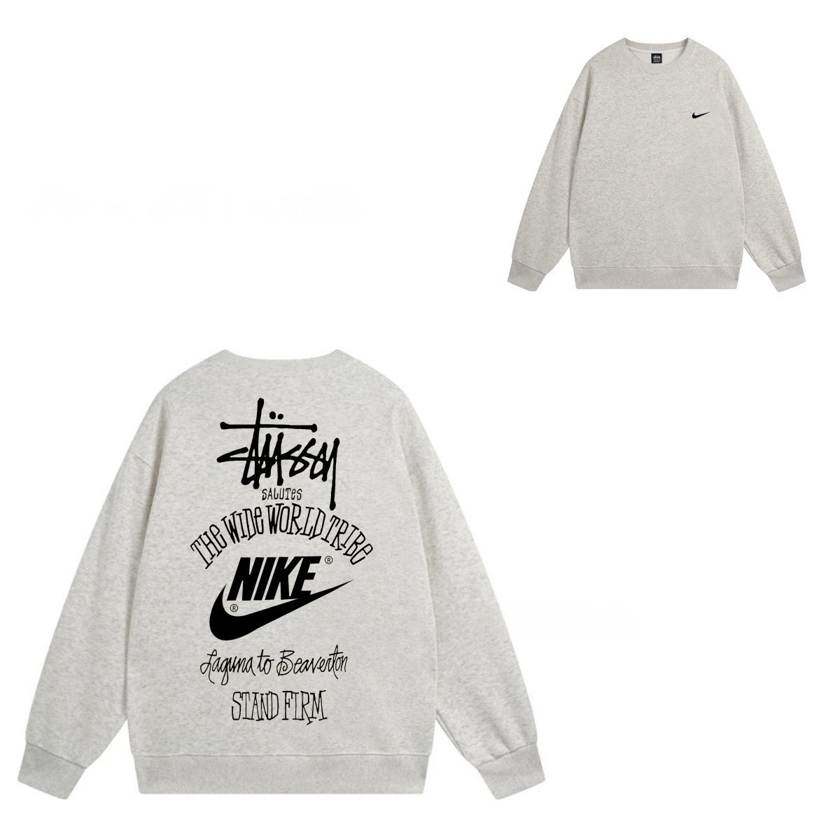 Stüssy Hoodies & Sweatshirts Crewneck Graphic Sweatshirt — 102 Hazel Gray