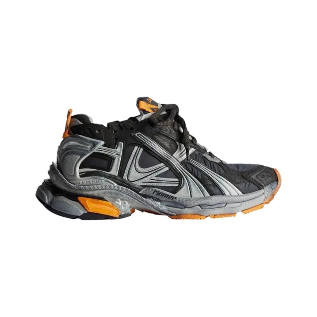 Balenciaga Sneakers Runner 7.5 — Black Gray Oranges