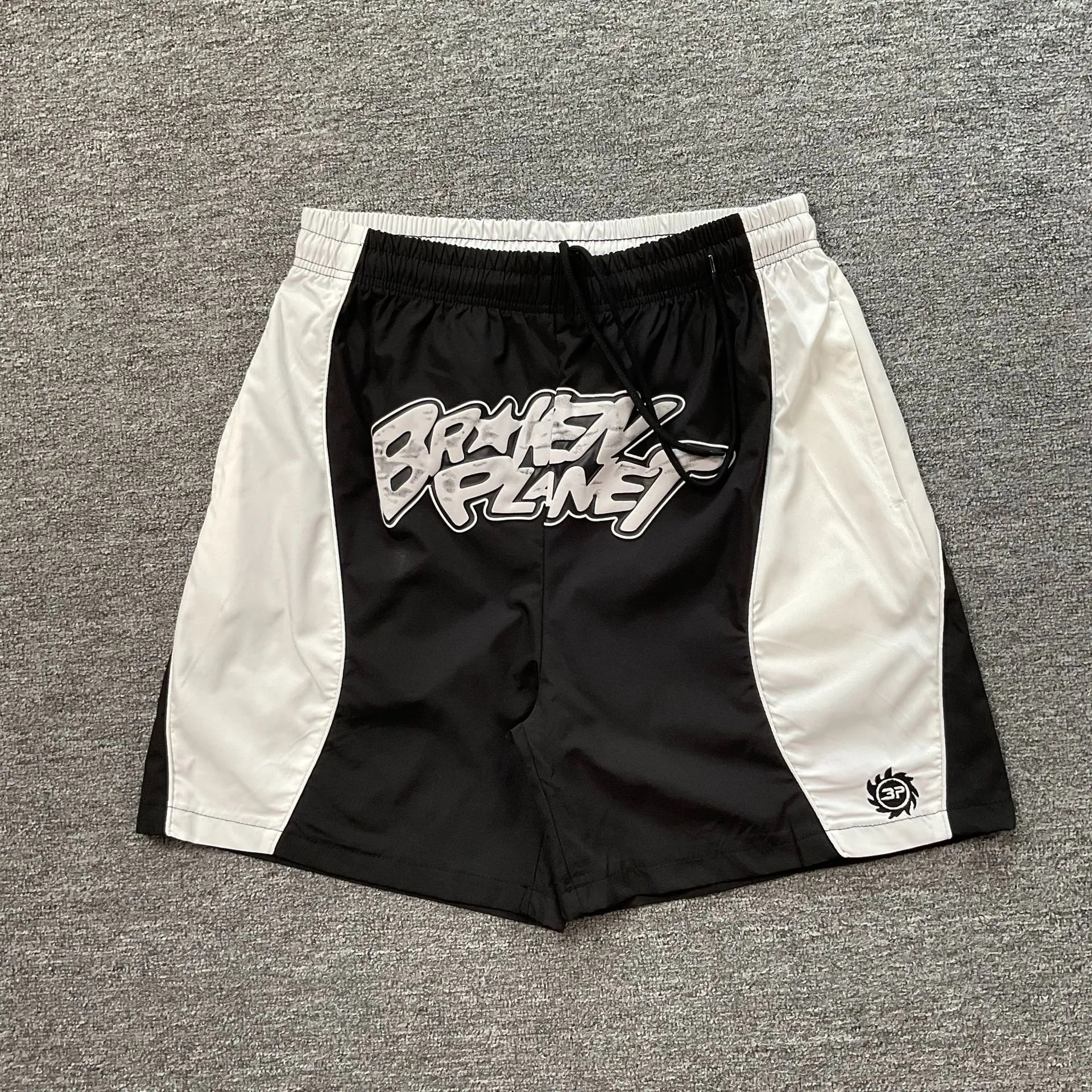 Broken Planet Shorts Graphic Panel Drawstring — 3223 black