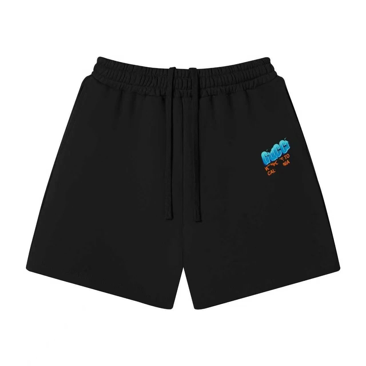 Unbranded Shorts Elastic-waist drawstring with graphic logo print — 31 black