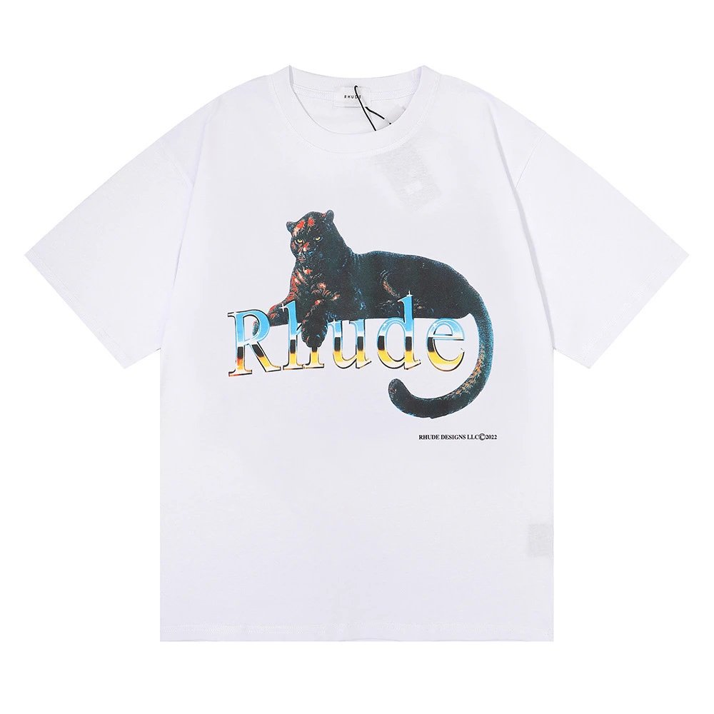 Rhude T-Shirts Graphic Print — 5023 white