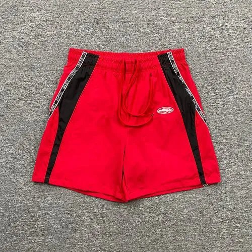 Corteiz Shorts CRTZ logo graphic drawstring — 6133 red