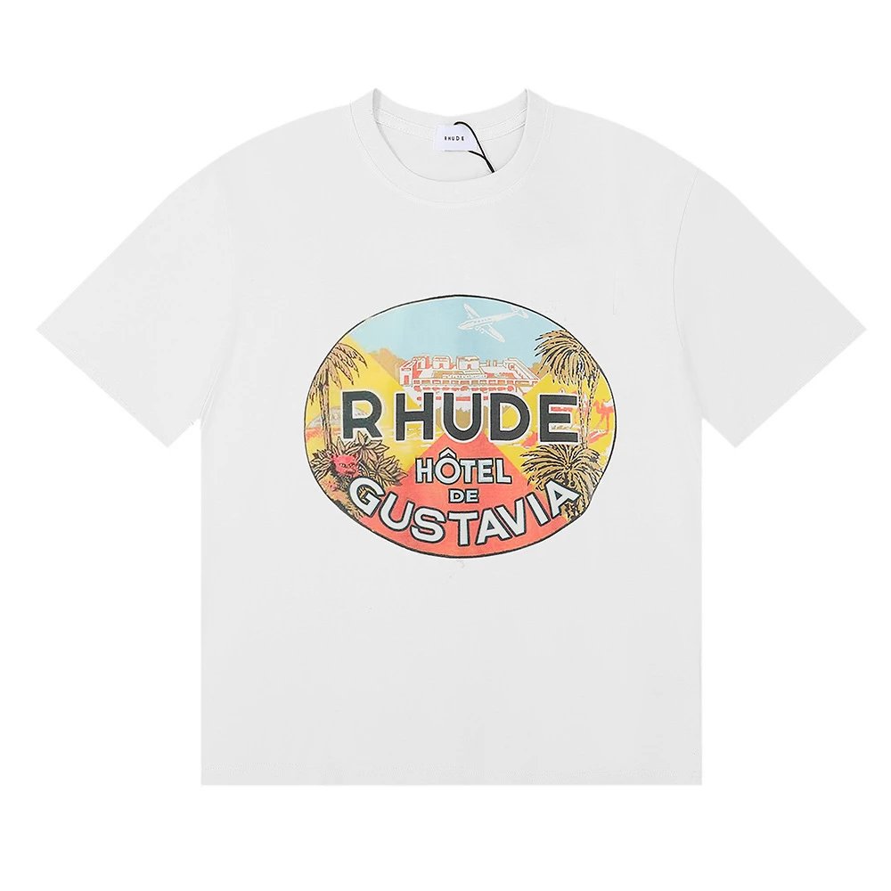 Rhude T-Shirts Graphic Print — 5066 white