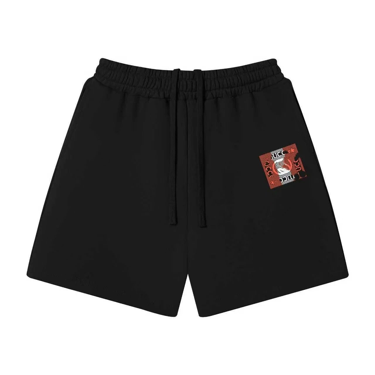 Unbranded Shorts Elastic-waist drawstring with graphic logo print — 32 black