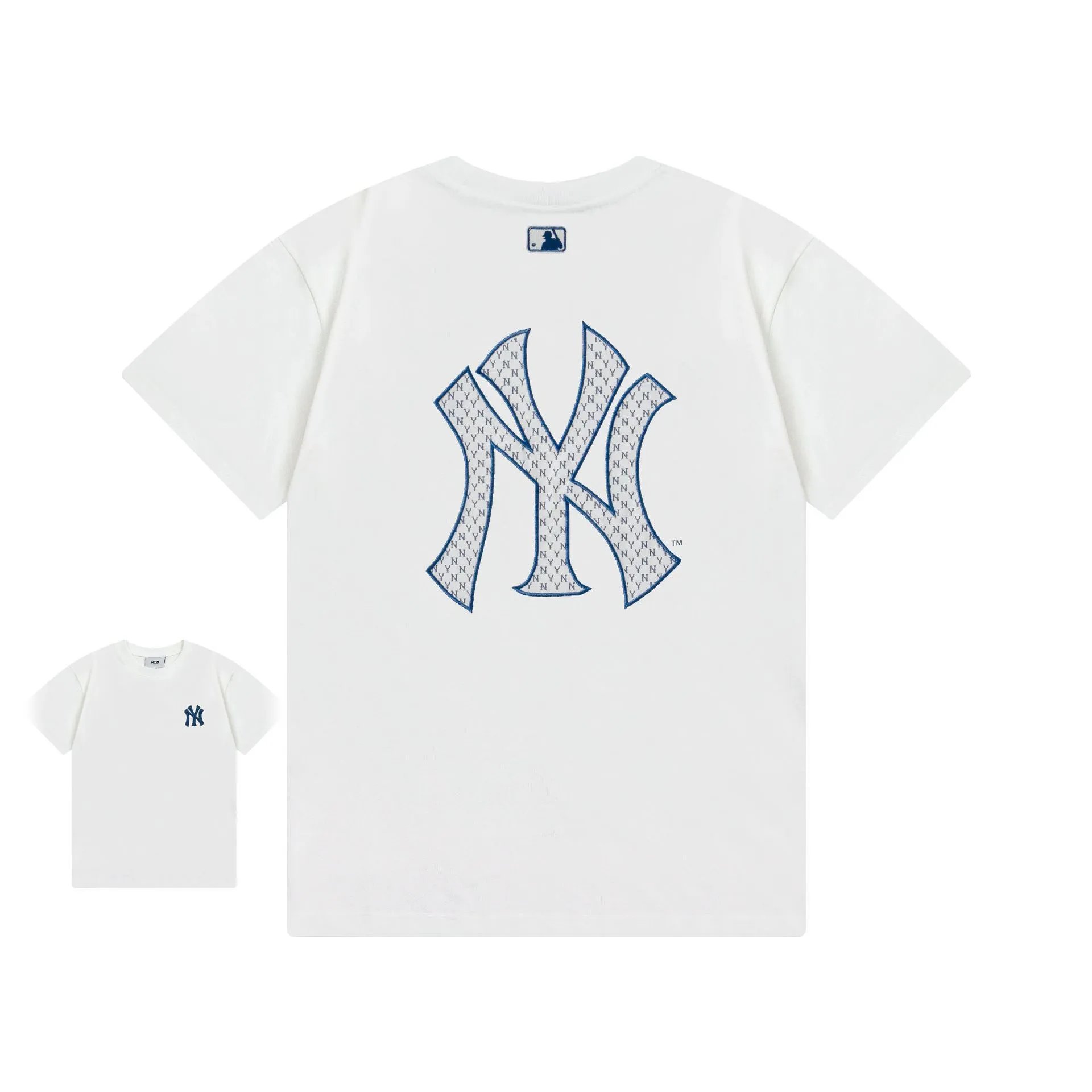 MLB T-Shirts Baseball Team Logo Short-Sleeve T-Shirt — 926 White (Front and Back Embroidery)