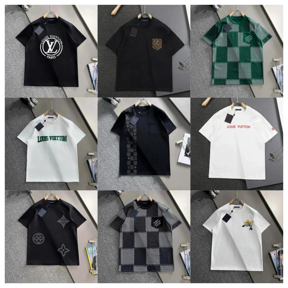 Louis Vuitton Black White Short Sleeve T-Shirt Combo Pack