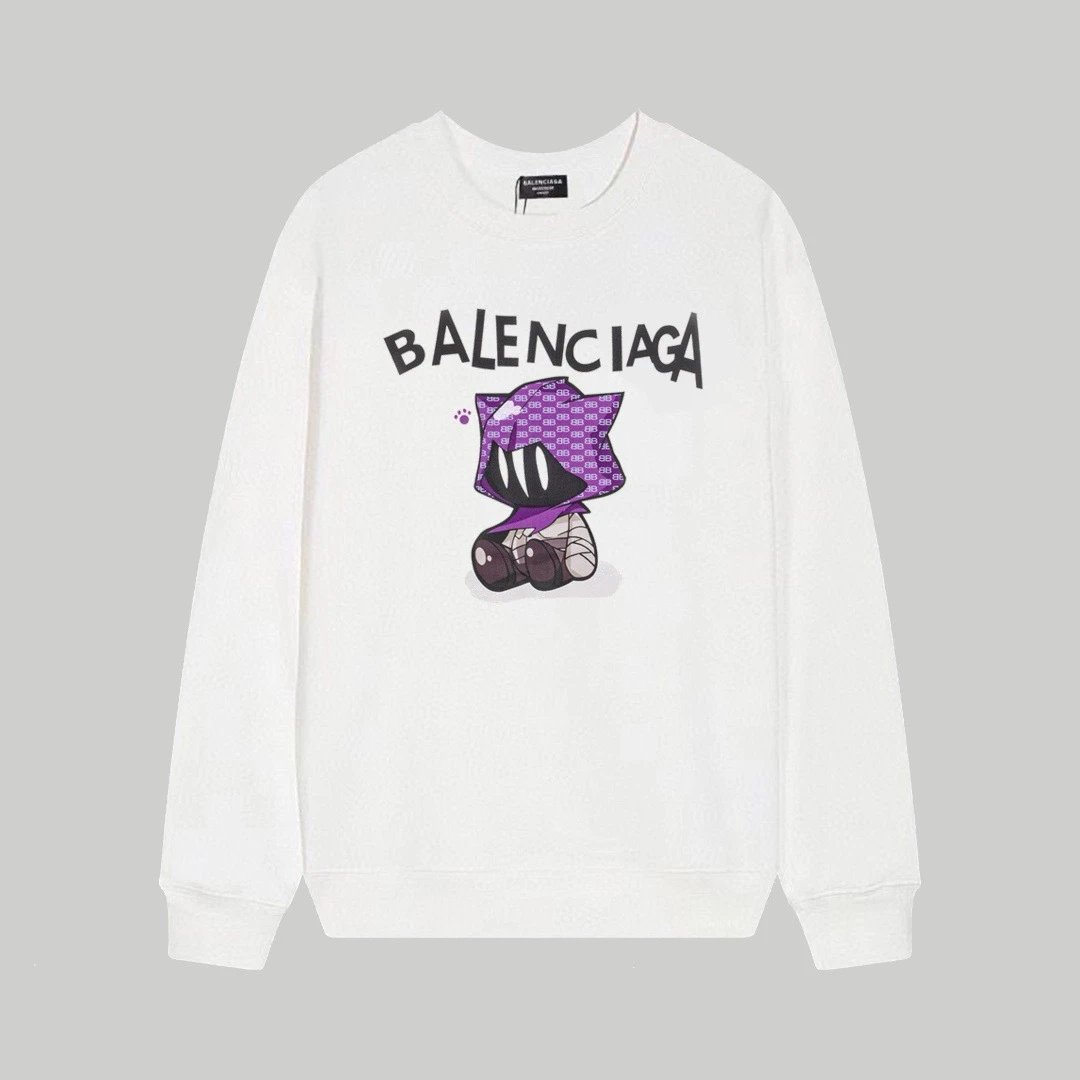Balenciaga Hoodies & Sweatshirts Crewneck logo-print sweatshirt — 177 white