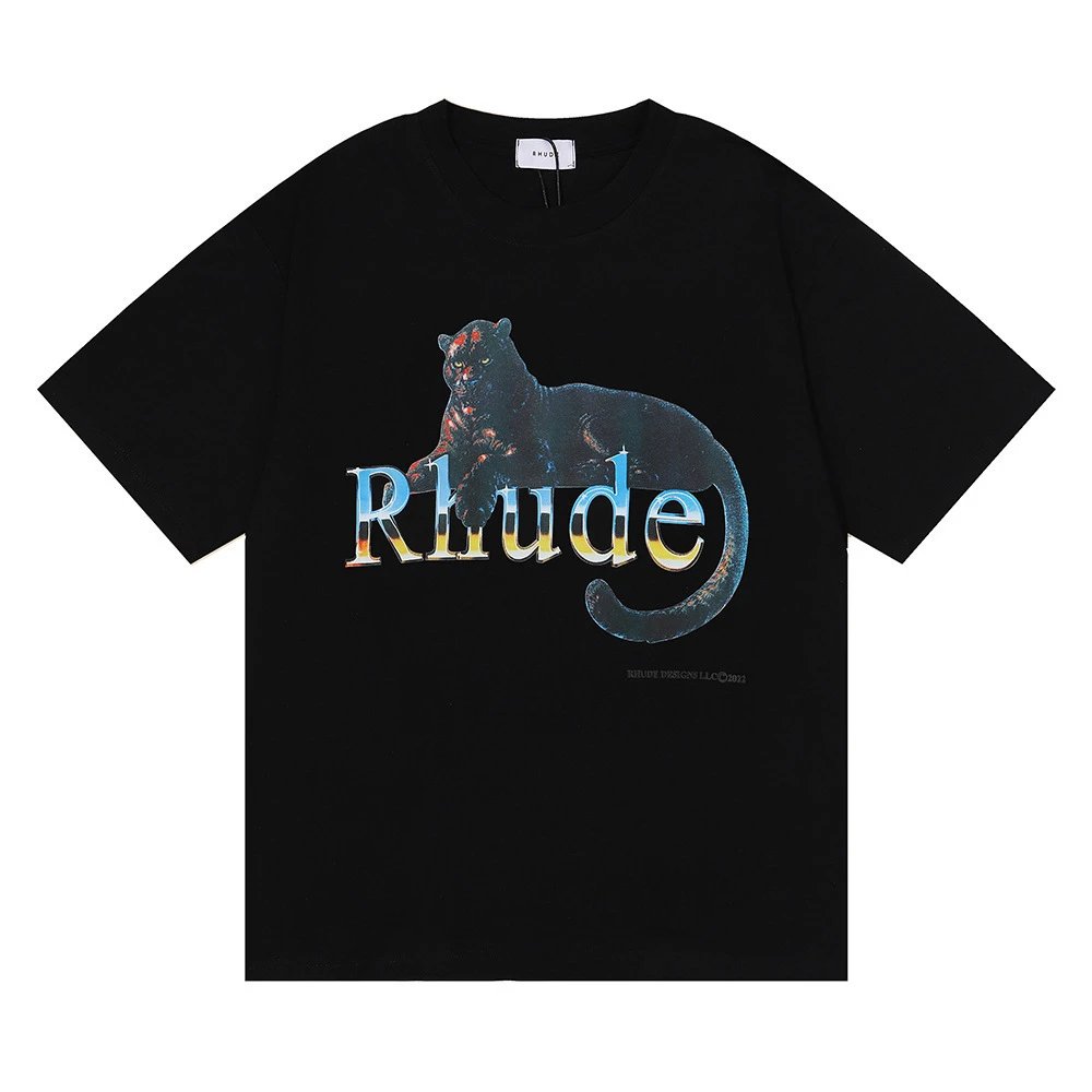 Rhude T-Shirts Graphic Print — 5023 black