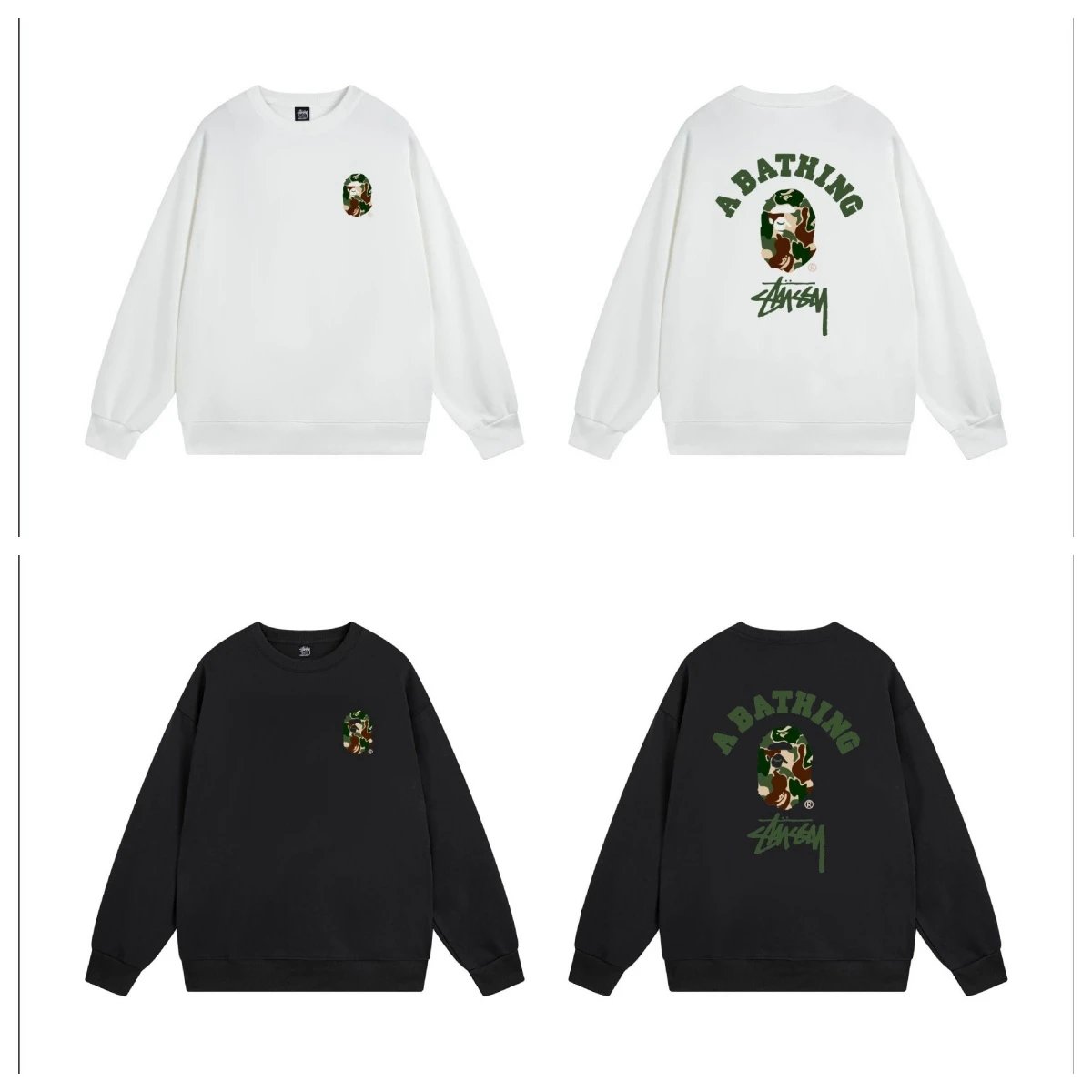 Stussy x A Bathing Ape Crown Ape Red Hoodie - 7