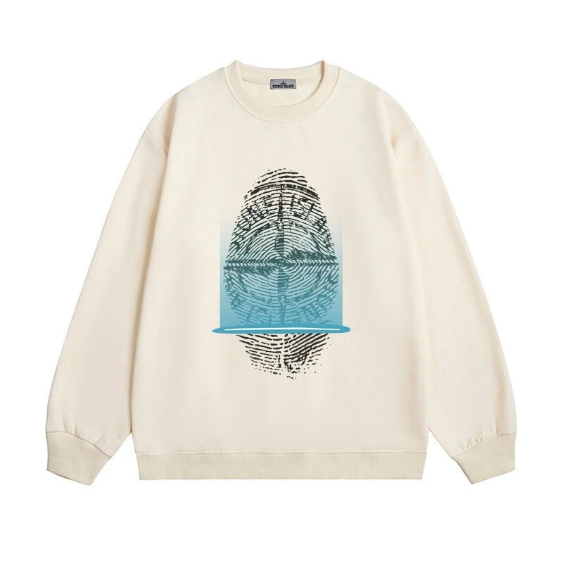 Stone Island Hoodies & Sweatshirts Graphic Crewneck Sweatshirt — 607 Apricot (fleece-lined))