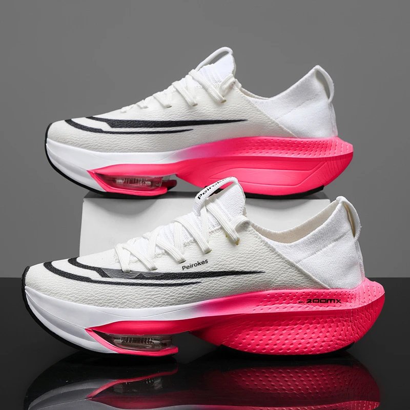 Unbranded Sneakers Knit low-top with visible air-cushion sole — White powder P 6