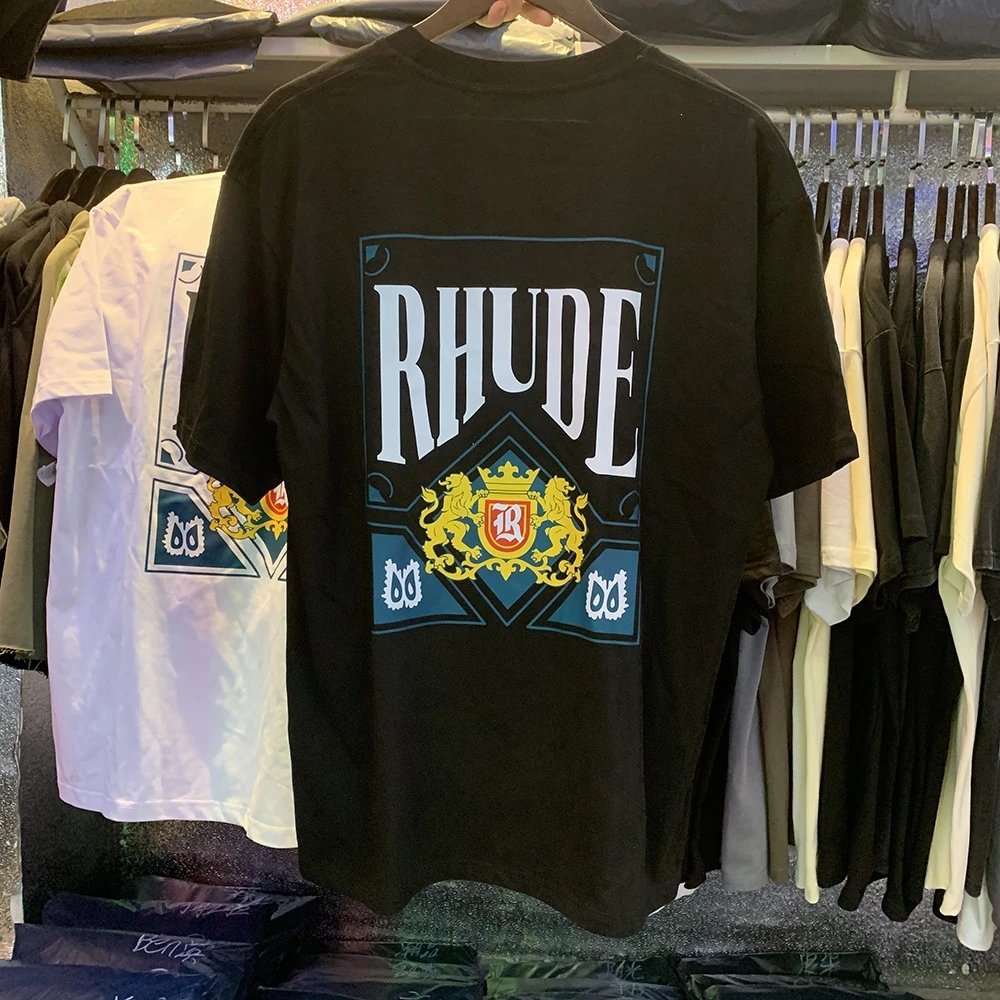 Rhude T-Shirts Graphic Print — 5055 Black