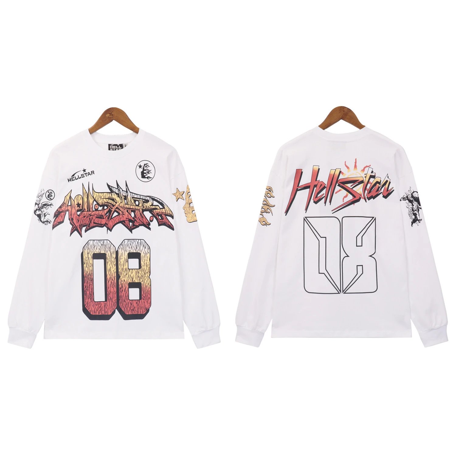 Hellstar Hoodies & Sweatshirts Graphic quarter-zip sweatshirt — 7002 white