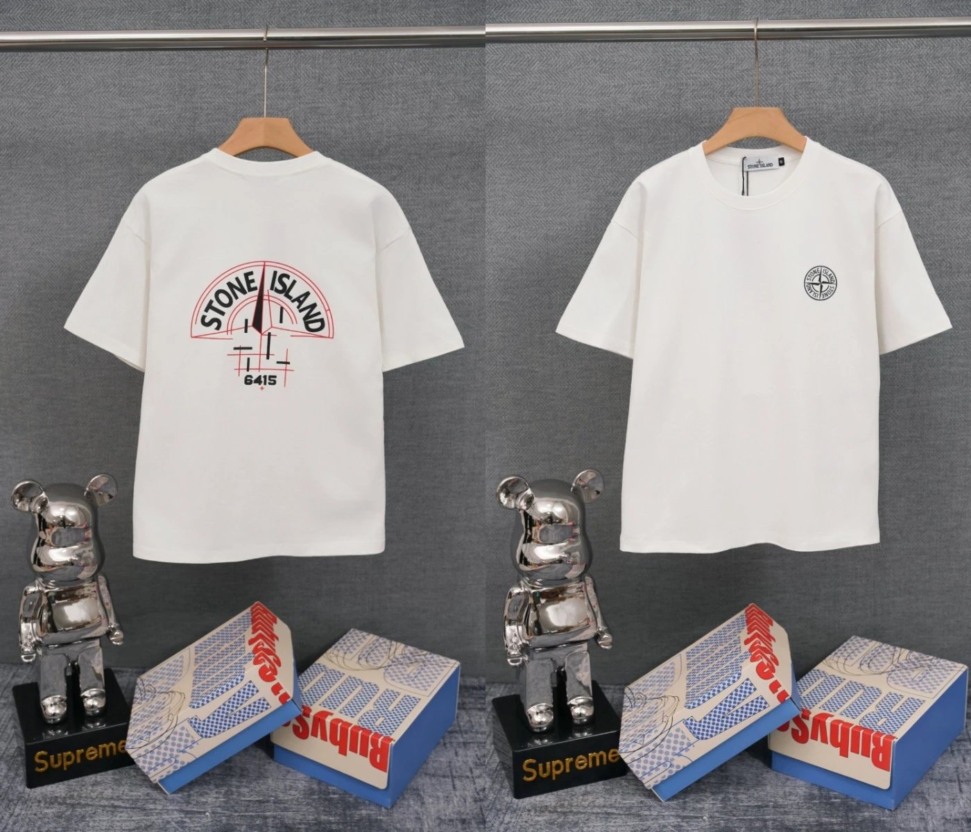 Stone Island T-Shirts Compass Graphic Short-Sleeve T-Shirt — SD 10 white