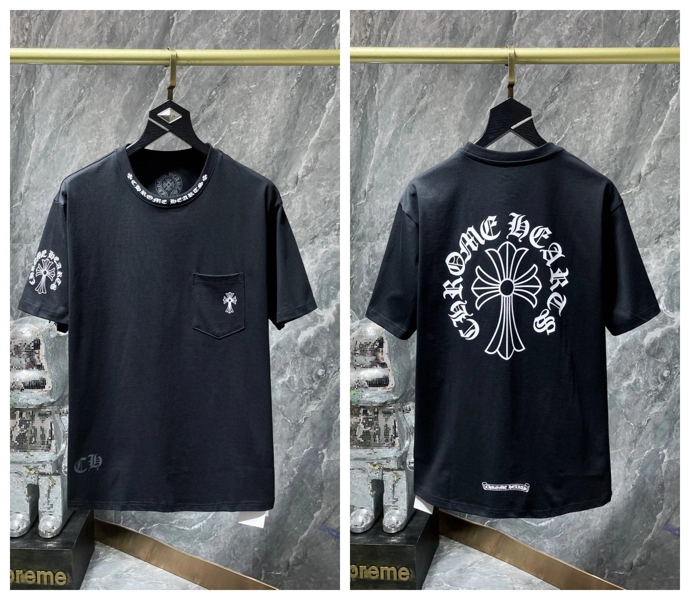 Chrome Hearts T-Shirts KLX09 graphic short-sleeve — 3