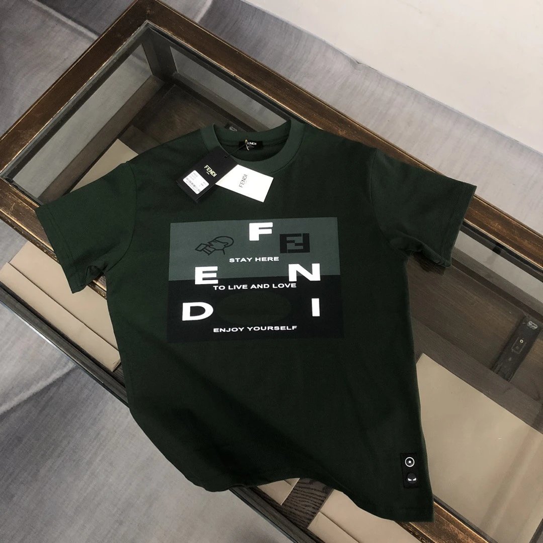Fendi T-Shirts Short-Sleeve Logo Print — F45