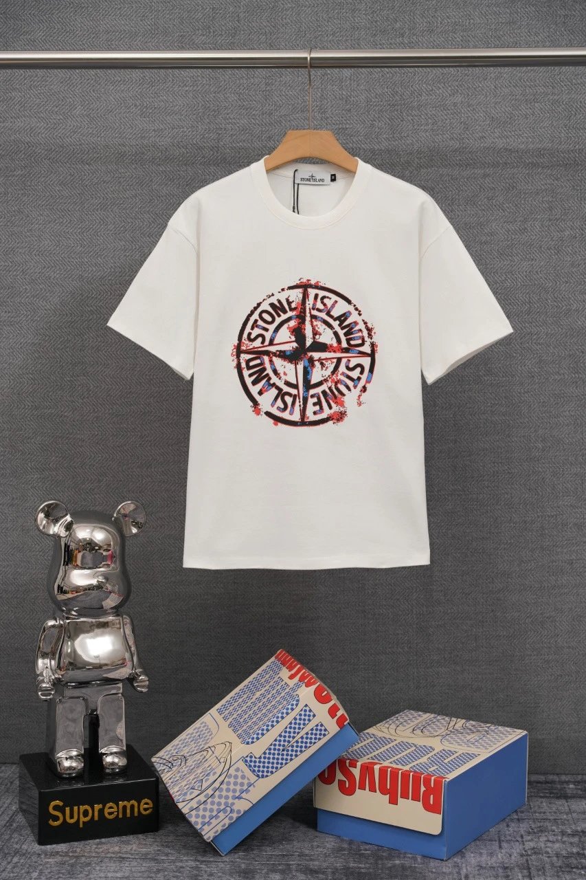 Stone Island T-Shirts Compass Graphic Short-Sleeve T-Shirt — SD 23 white