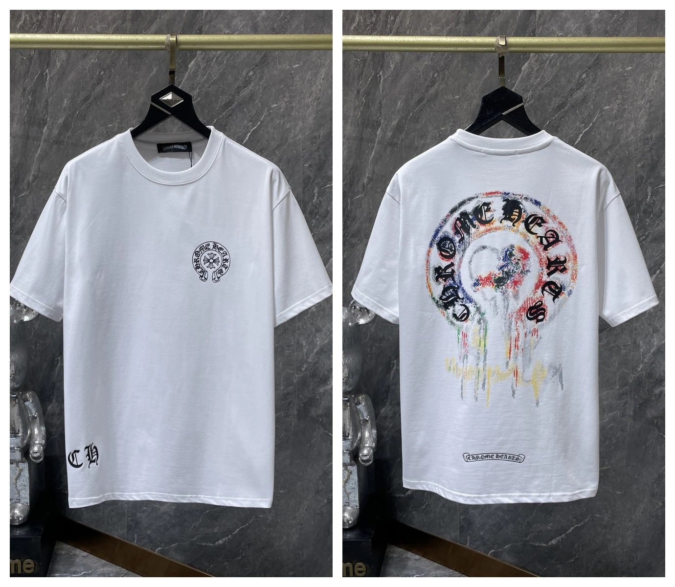 Chrome Hearts T-Shirts KLX09 graphic short-sleeve — 38