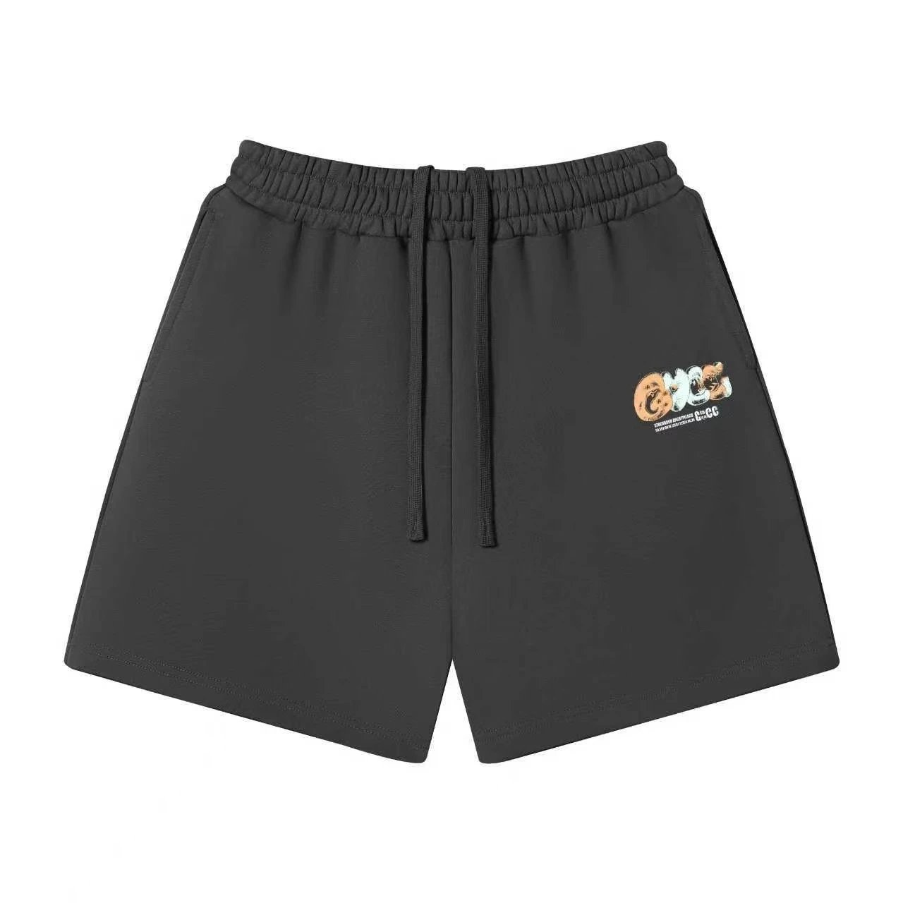 Unbranded Shorts Elastic-waist drawstring with graphic logo print — 35 Dark Grey