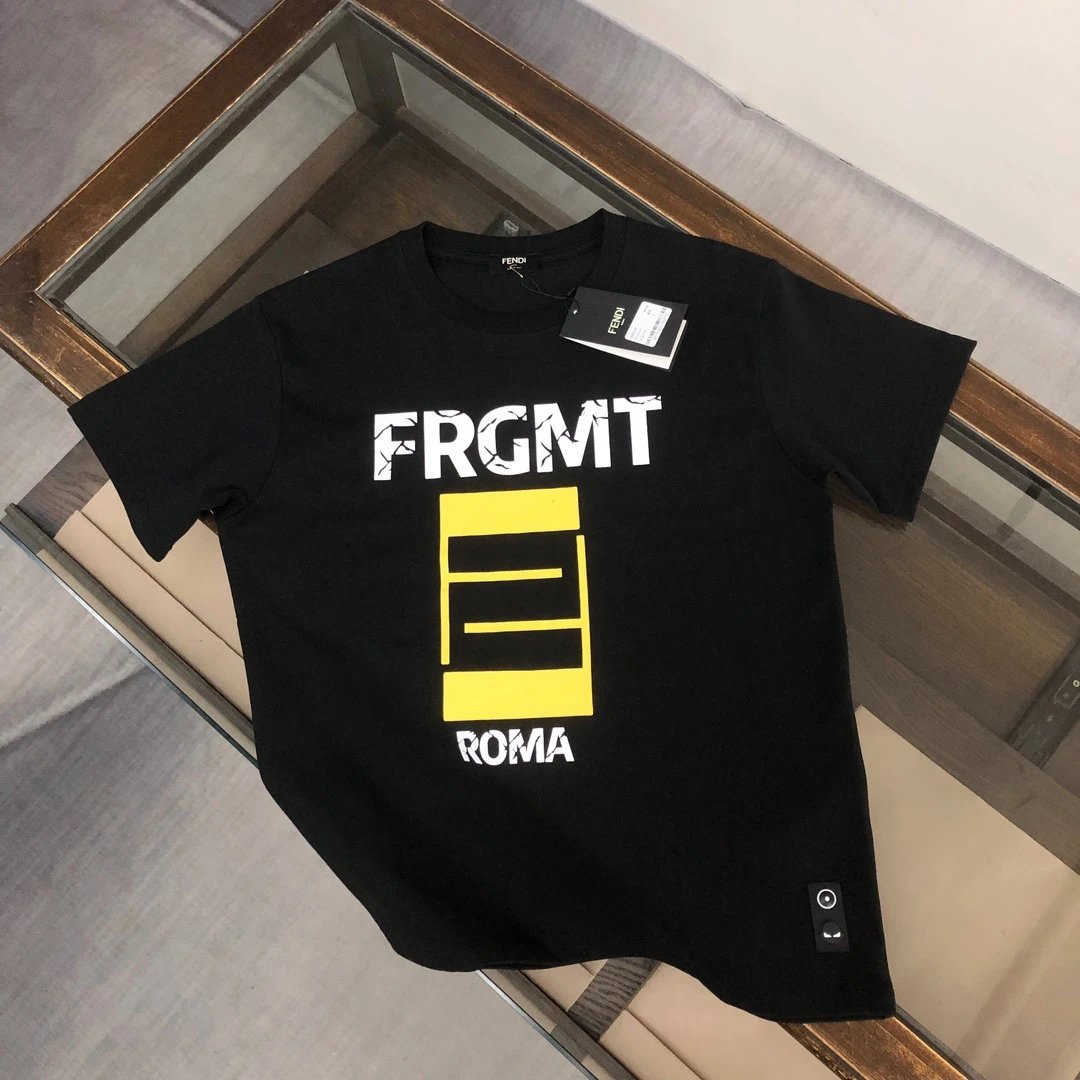 Fendi T-Shirts Short-Sleeve Logo Print — F47