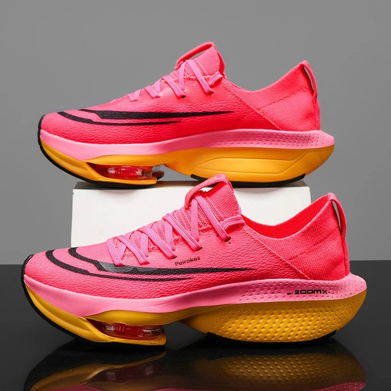 Unbranded Sneakers Knit low-top with visible air-cushion sole — Rose red P 6