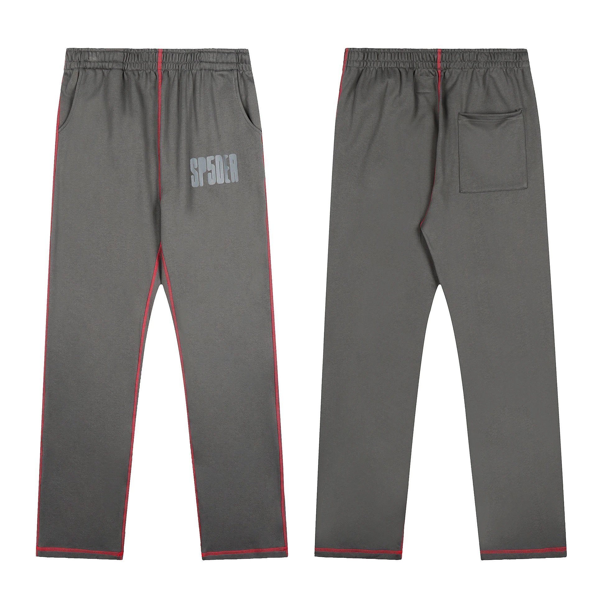 Sp5der Graphic Print Hoodie — 77 Carbon Ash Pants